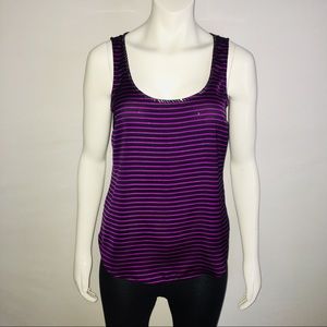 New York & Company Striped Razorback Top Sz Small